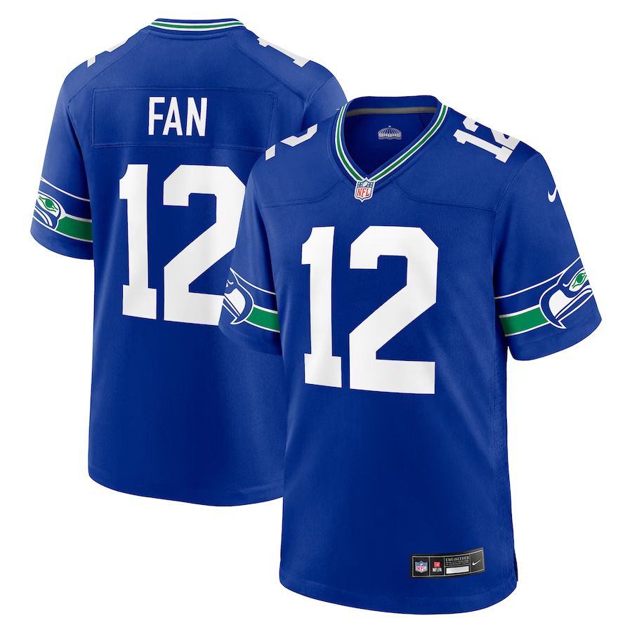 Men Seattle Seahawks #12 12th Fan Nike Royal Throwback Player Game NFL Jersey